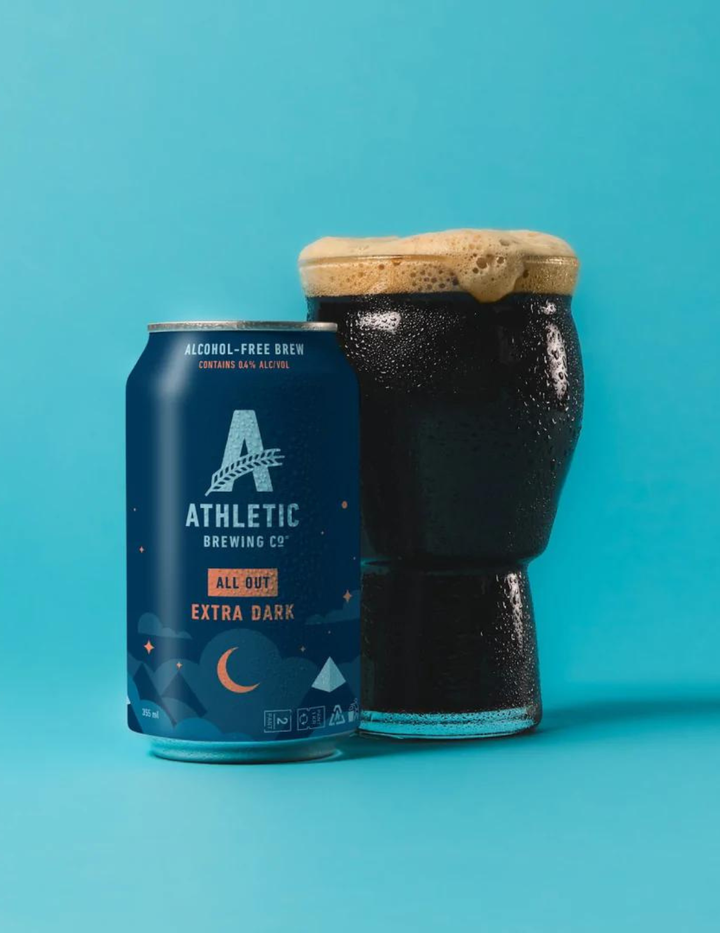 Bière Athletic Brewing All Out Extra Dark sans alcool 0,4% Sanzalc, cave sans alcool pour adultes décomplexés