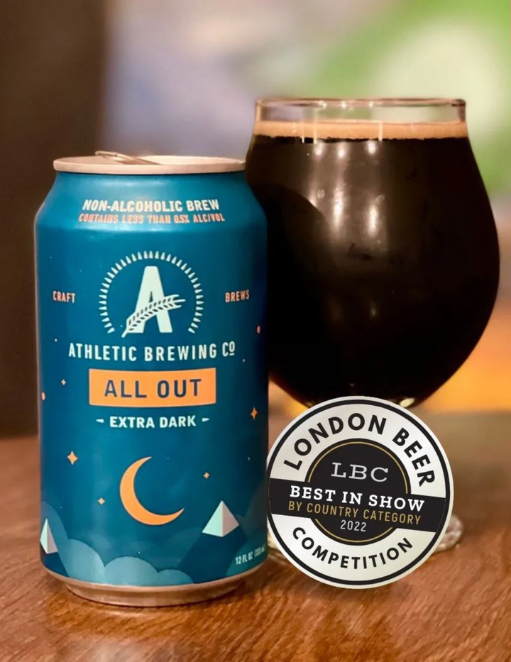 Bière Athletic Brewing All Out Extra Dark sans alcool 0,4% Sanzalc, cave sans alcool pour adultes décomplexés