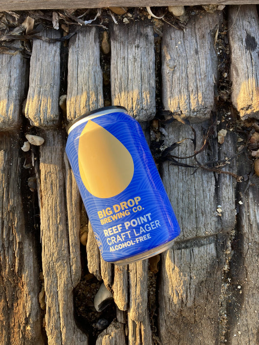 Bière Big Drop Reef Point Craft Lager 0,5% sans alcool Sanzalc, cave sans alcool pour adultes décomplexés