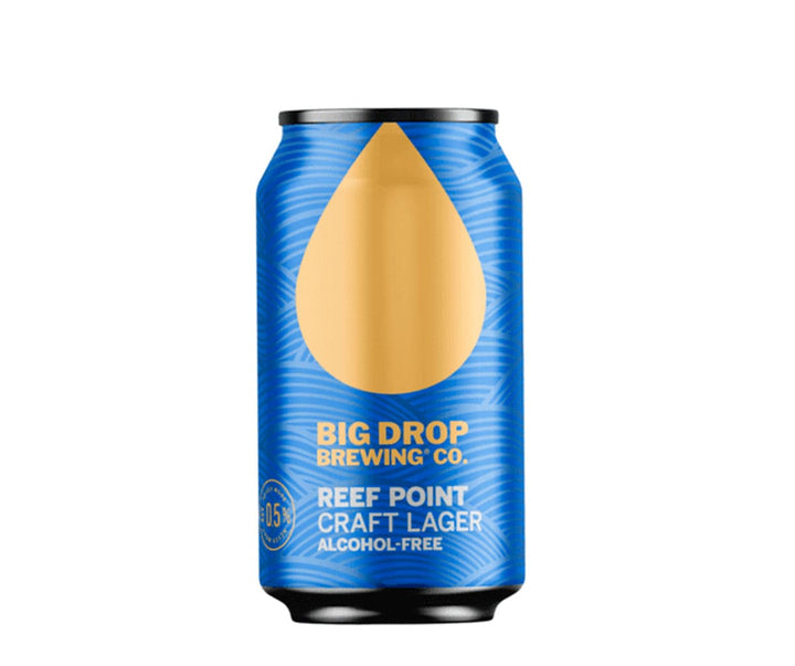 Bière Big Drop Reef Point Craft Lager 0,5% sans alcool Sanzalc, cave sans alcool pour adultes décomplexés