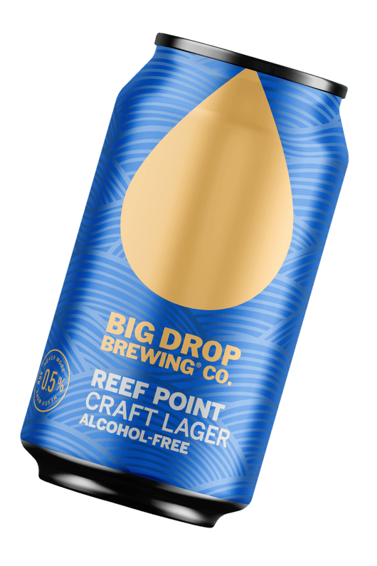 Bière Big Drop Reef Point Craft Lager 0,5% sans alcool Sanzalc, cave sans alcool pour adultes décomplexés