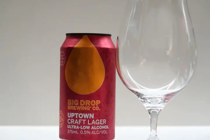 Bière Big Drop Uptown Lager 0,5% sans alcool 🥂 Sanzalc, la cave sans alcool et sans complexe