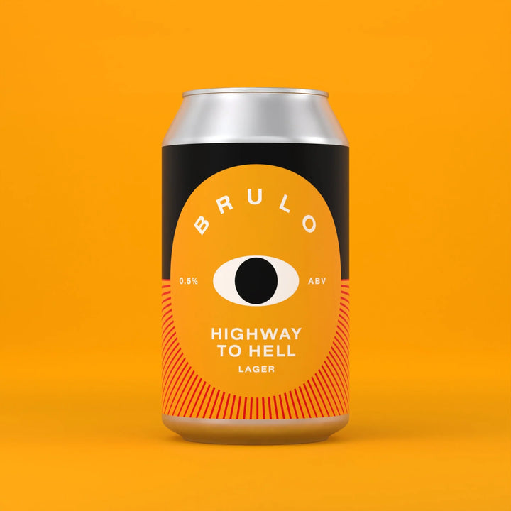 Bière Brulo Highway To Hell Lager sans alcool 0.5% Sanzalc, cave sans alcool pour adultes décomplexés