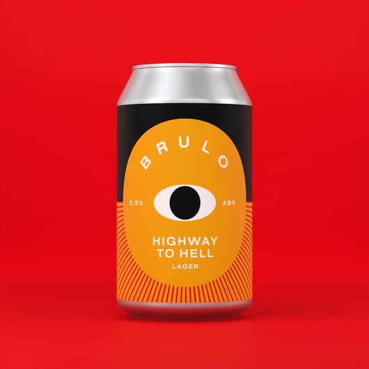 Bière Brulo Highway To Hell Lager sans alcool 0.5% Sanzalc, cave sans alcool pour adultes décomplexés