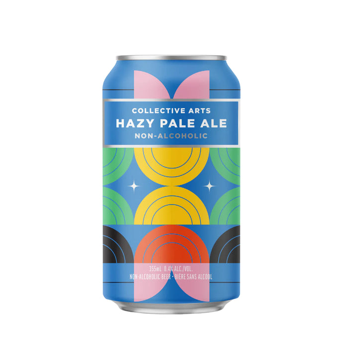 Bière Collective Arts Hazy Pale Ale sans alcool 0,4% Sanzalc, cave sans alcool pour adultes décomplexés