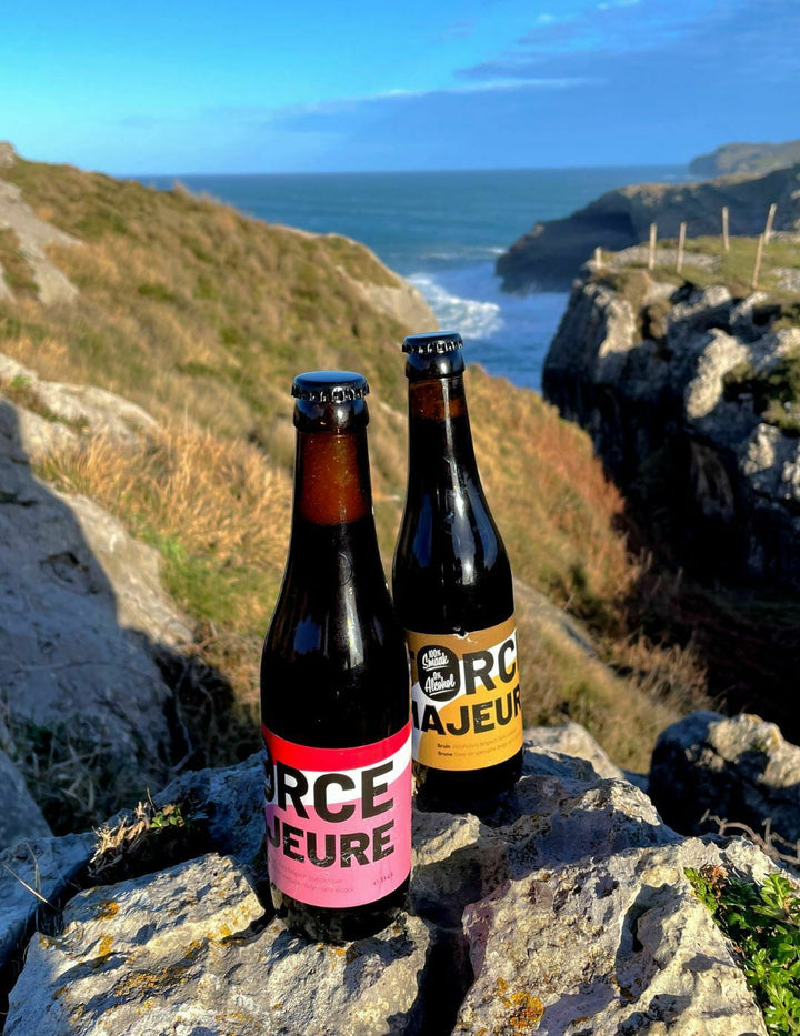 Bière Kriek Force Majeure 0,4% sans alcool Sanzalc, cave sans alcool pour adultes décomplexés