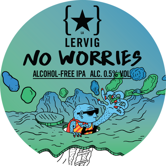 Bière Lervig No Worries Pale Ale 0,5% sans alcool Sanzalc, cave sans alcool pour adultes décomplexés