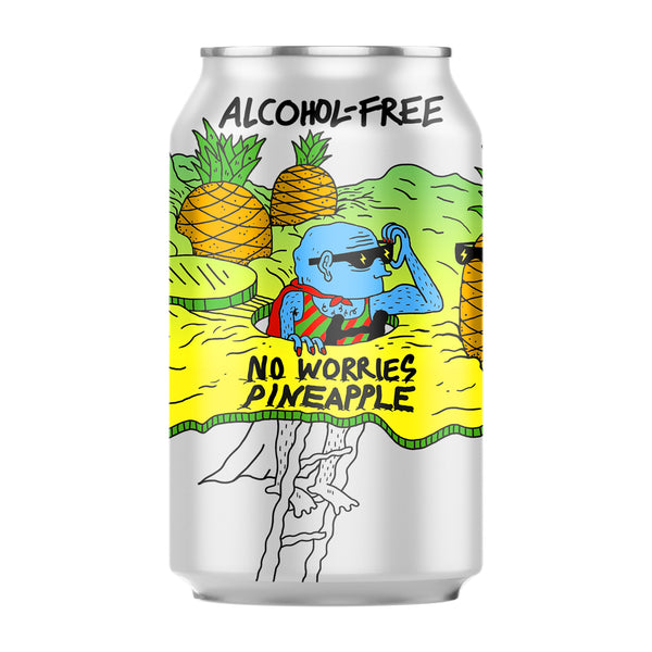 Bière Lervig No Worries Pineapple IPA 0,5% sans alcool Sanzalc, cave sans alcool pour adultes décomplexés