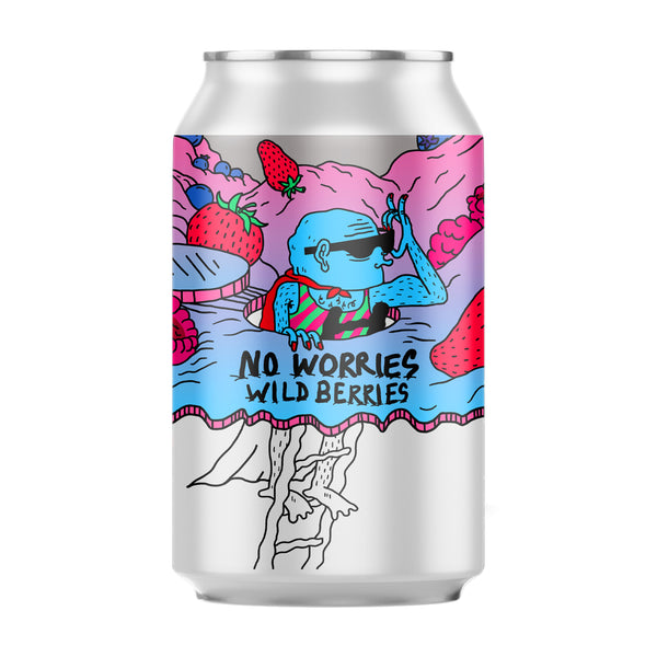 Bière Lervig No Worries Wild Berries IPA 0,5% sans alcool Sanzalc, cave sans alcool pour adultes décomplexés