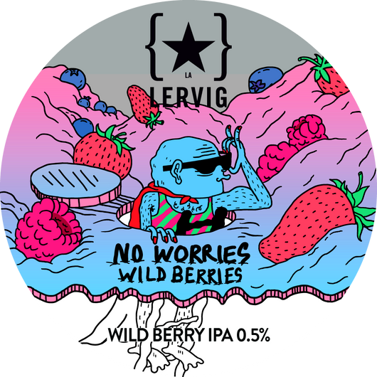 Bière Lervig No Worries Wild Berries IPA 0,5% sans alcool Sanzalc, cave sans alcool pour adultes décomplexés