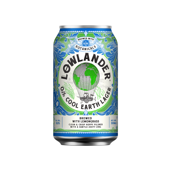Bière Lowlander 0.3% Cool Earth Lager sans alcool 🥂 Sanzalc, la cave sans alcool et sans complexe