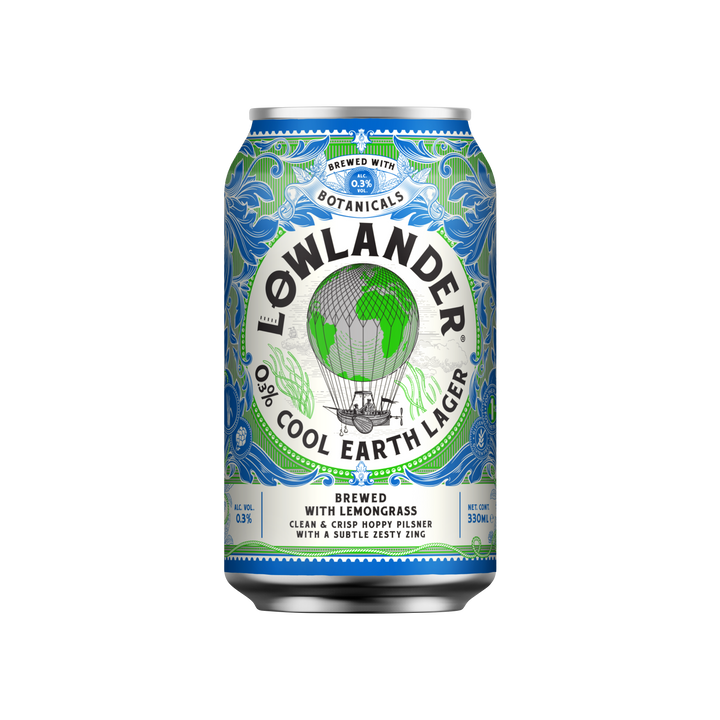 Bière Lowlander 0.3% Cool Earth Lager sans alcool 🥂 Sanzalc, la cave sans alcool et sans complexe