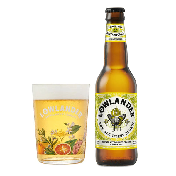 Bière Lowlander Non Alc Citrus Blonde sans alcool 0,3% Sanzalc, cave sans alcool pour adultes décomplexés