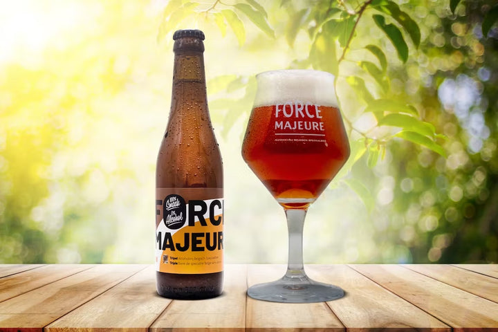 Bière Tripel Force Majeure 0,4% sans alcool Sanzalc, cave sans alcool pour adultes décomplexés