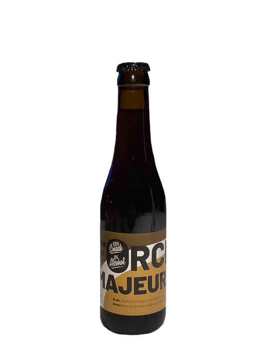 Bière brune Force Majeure 0% sans alcool Sanzalc, cave sans alcool pour adultes décomplexés