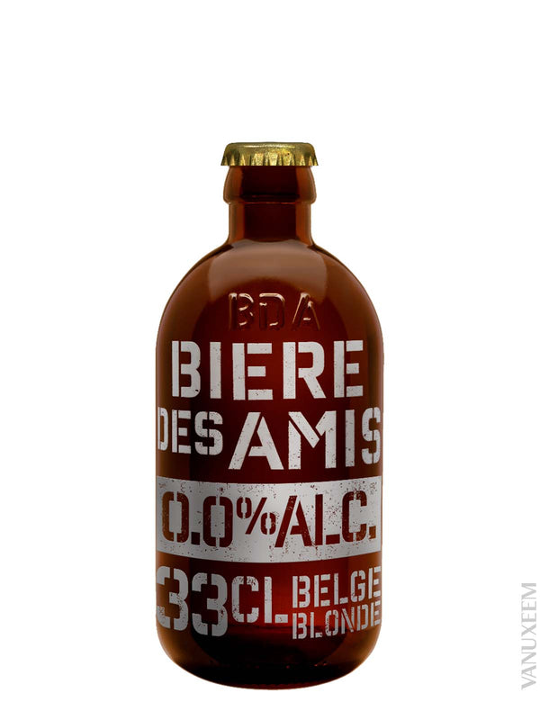 Bière des Amis blonde 0.0% sans alcool 33 cl Sanzalc, cave sans alcool pour adultes décomplexés