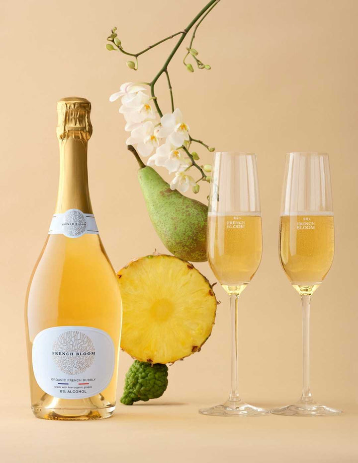 Effervescent French Bloom blanc 0.0% sans alcool Sanzalc, cave sans alcool pour adultes décomplexés