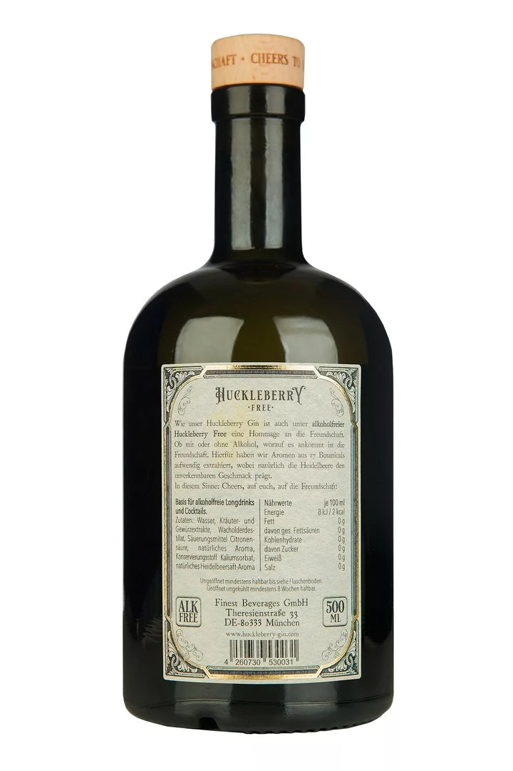 Gin Huckleberry Free sans alcool 0,0% Sanzalc, cave sans alcool pour adultes décomplexés