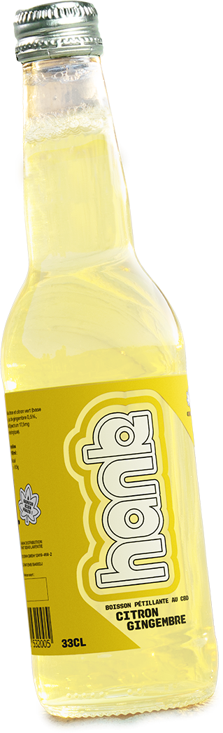 Limonade Hank au CBD Bio saveur Citron & Gingembre Sanzalc, cave sans alcool pour adultes décomplexés