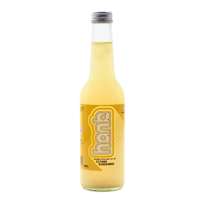 Limonade Hank au CBD Bio saveur Citron & Gingembre Sanzalc, cave sans alcool pour adultes décomplexés