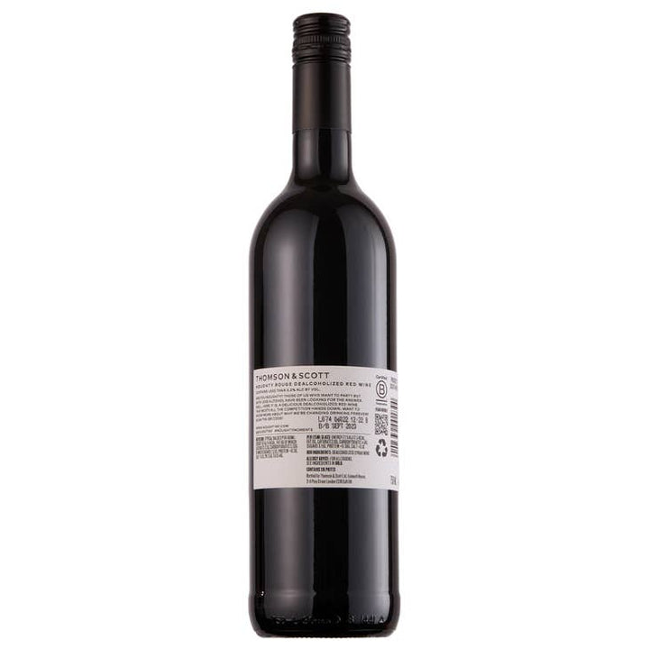 Noughty vin rouge 0.5% sans alcool Sanzalc, cave sans alcool pour adultes décomplexés