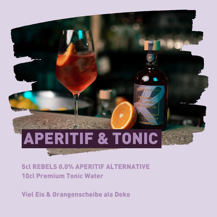 Rebels 0.0% Bitter Aperitif Alternative sans alcool Sanzalc, cave sans alcool pour adultes décomplexés