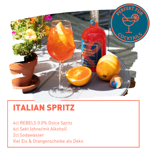 Rebels 0.0% Dolce Spritz Alternative sans alcool 0,0% Sanzalc, cave sans alcool pour adultes décomplexés