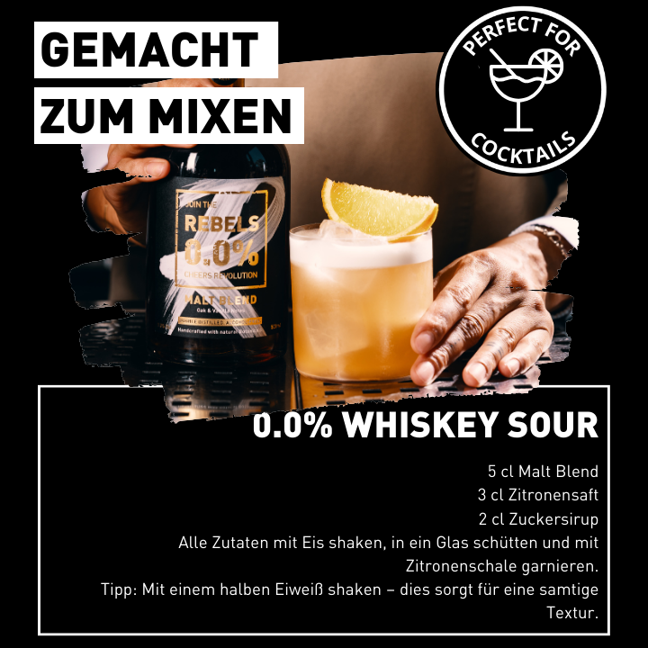 Rebels 0.0% Whisky Alternative sans alcool Sanzalc, cave sans alcool pour adultes décomplexés