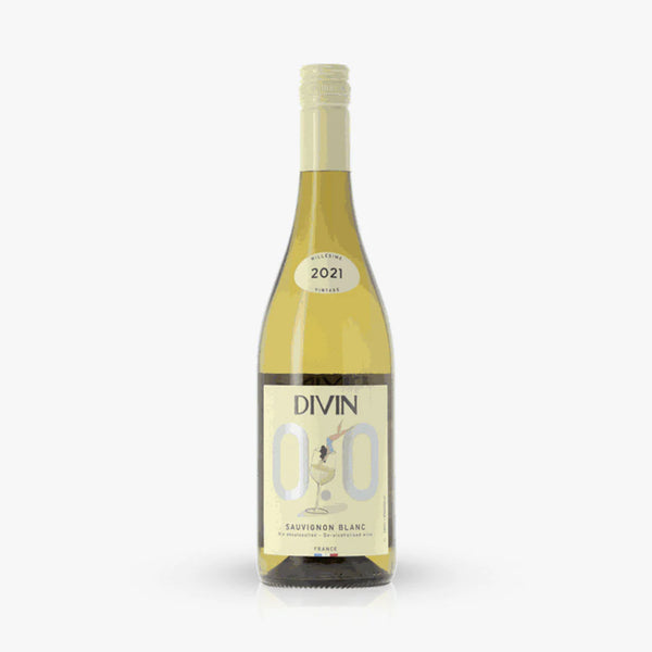 Vin blanc Divin Sauvignon sans alcool 0,0% Sanzalc, cave sans alcool pour adultes décomplexés