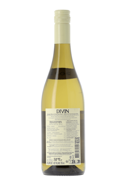 Vin blanc Divin Sauvignon sans alcool 0,0% Sanzalc, cave sans alcool pour adultes décomplexés