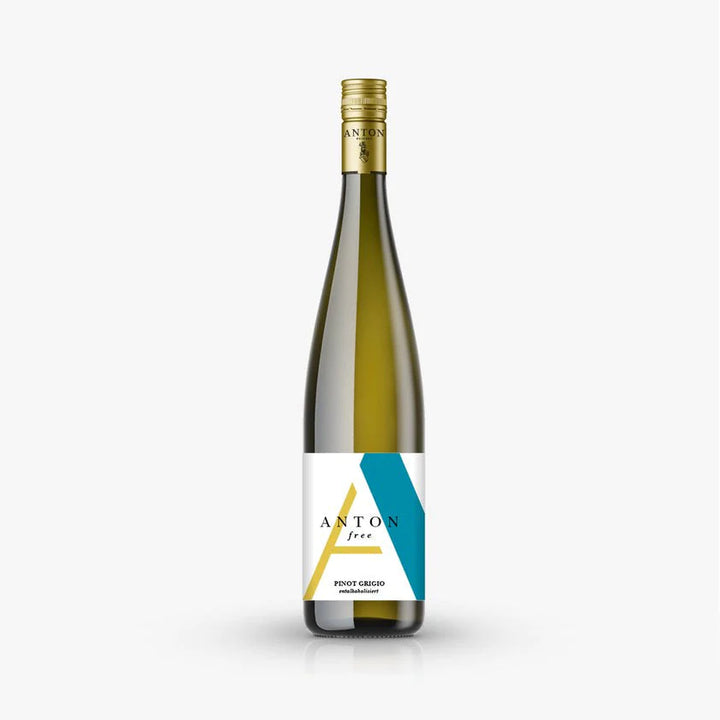 Vin blanc Pinot Grigio Free ANTON sans alcool 0,5% Sanzalc, cave sans alcool pour adultes décomplexés