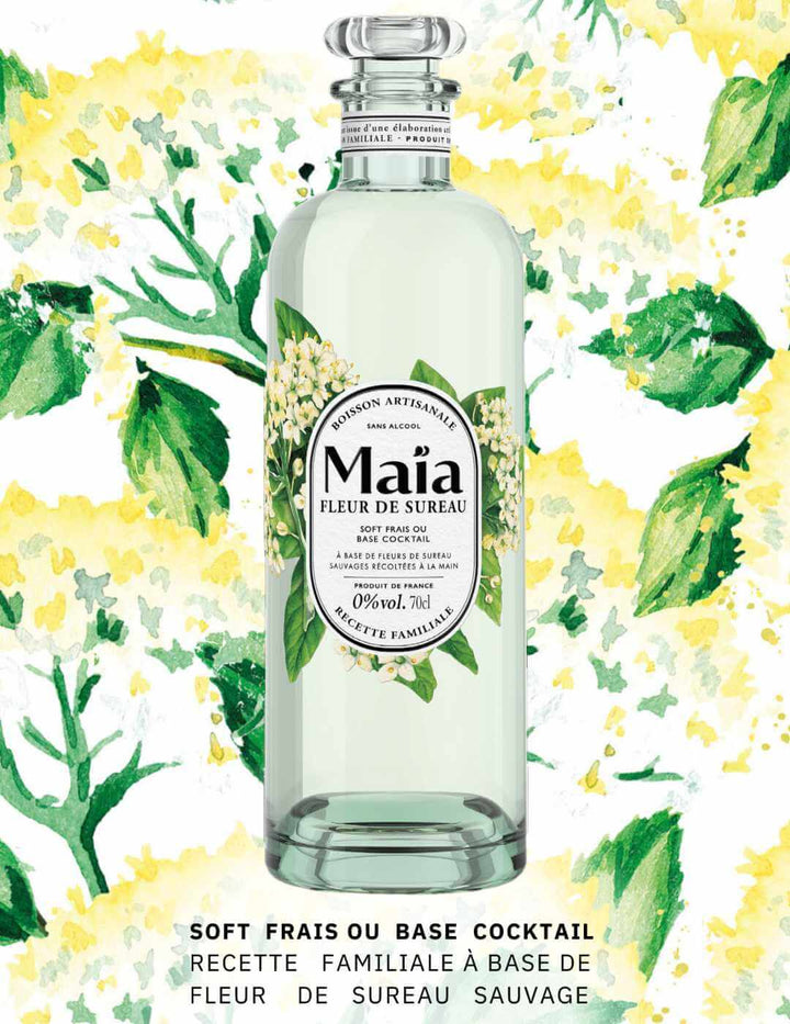 Apéritif Maïa Fleur de Sureau sans alcool 0,0% - Sanzalc, cave sans alcool pour adultes décomplexés