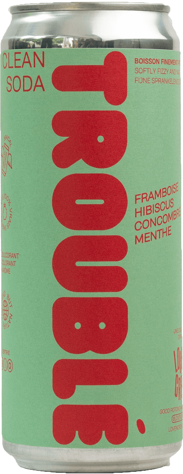 Himbeer -Soda, Hibiskus, Gurke, Minze